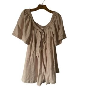 Mable‎ Anthropologie Romper Light Pink With Tie At Top preppy Size Small